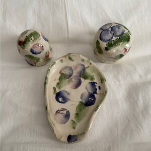 Hand-Painted Grapevine Ceramic Set